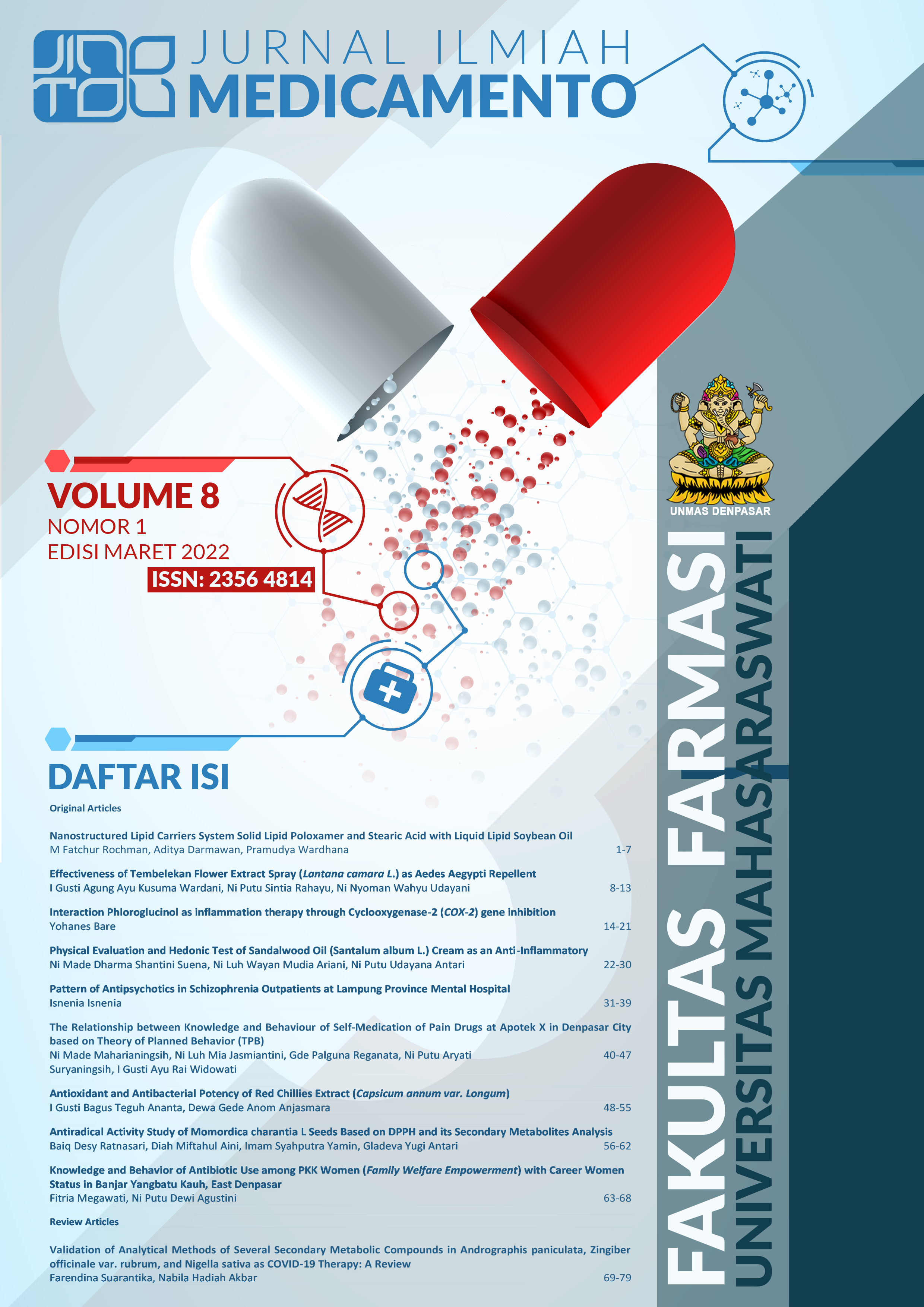 					View Vol. 8 No. 1 (2022): Jurnal Ilmiah Medicamento
				