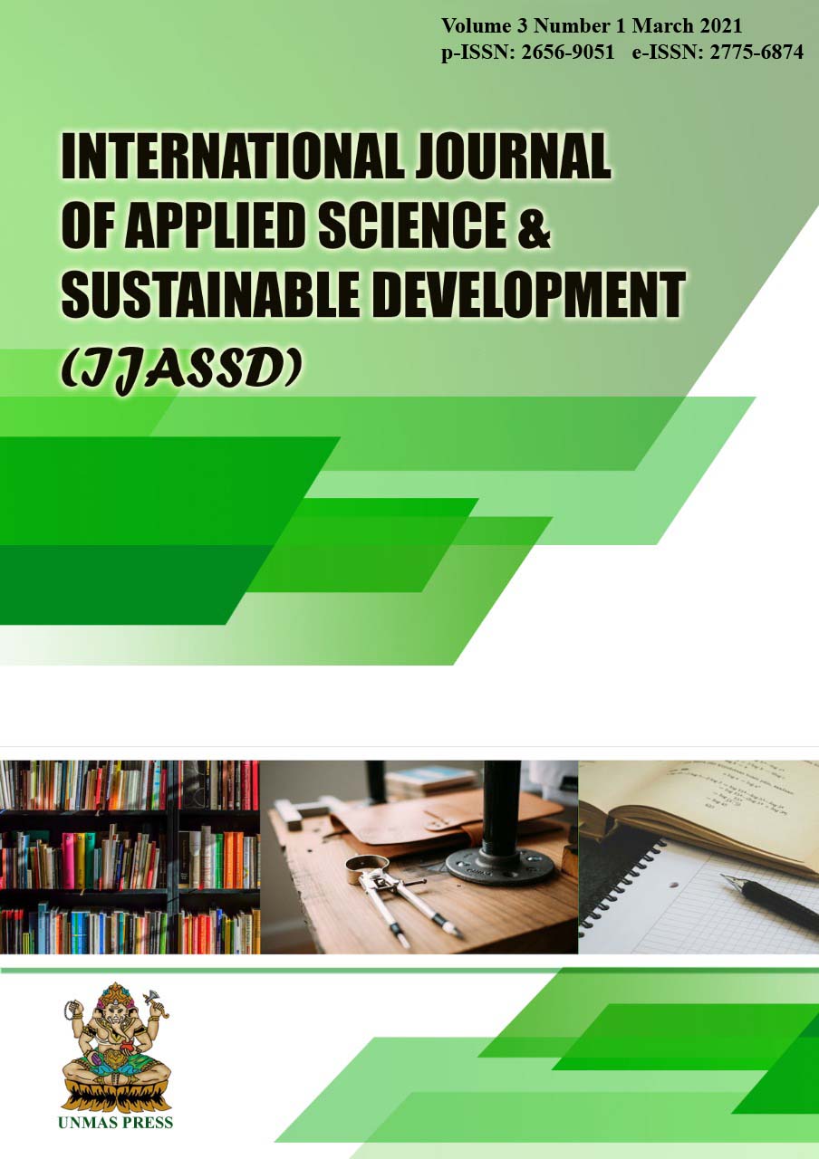 					View Vol. 3 No. 1 (2021): International Journal of Applied Science and Sustainable Development (IJASSD)
				