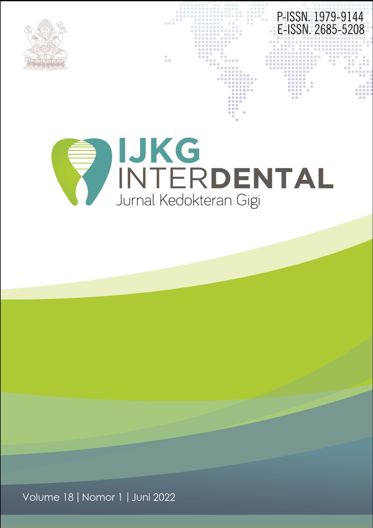 					View Vol. 18 No. 1 (2022): Interdental Jurnal Kedokteran Gigi (IJKG)
				