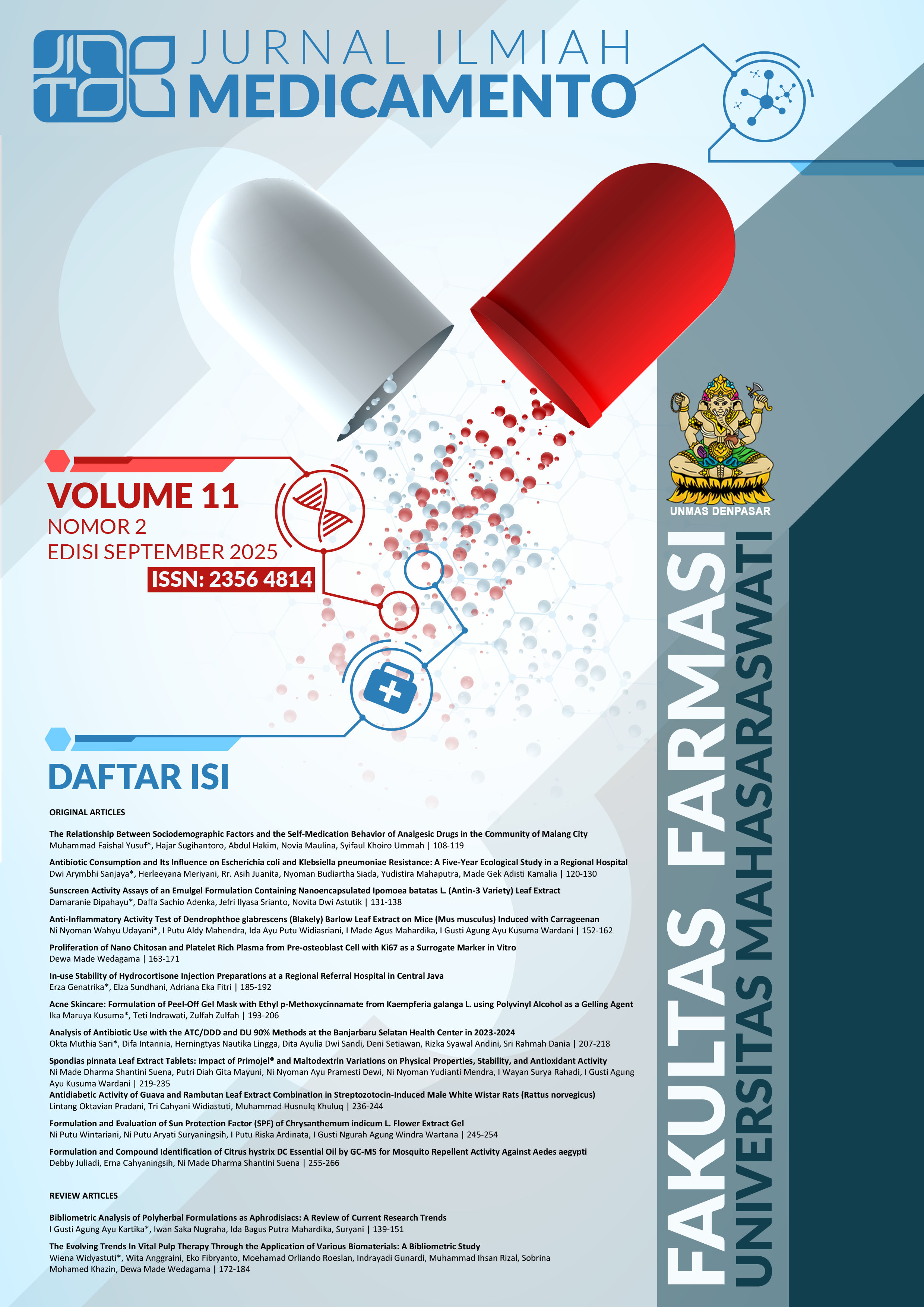 					View Vol. 11 No. 2 (2025): Jurnal Ilmiah Medicamento
				