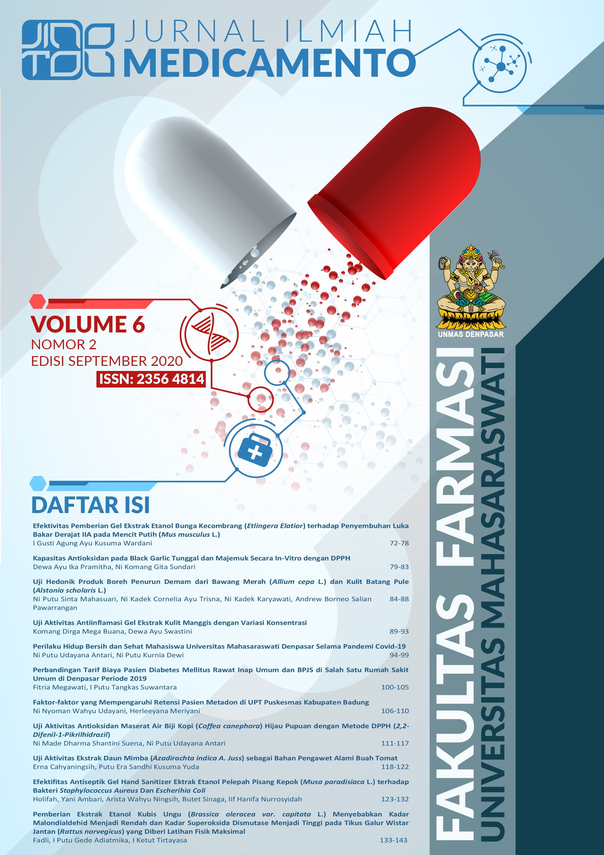 					View Vol. 6 No. 2 (2020): Jurnal Ilmiah Medicamento
				