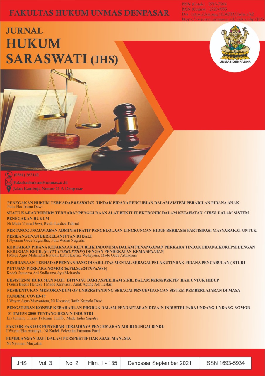 					Lihat Vol 3 No 2 (2021): Jurnal Hukum Saraswati 
				