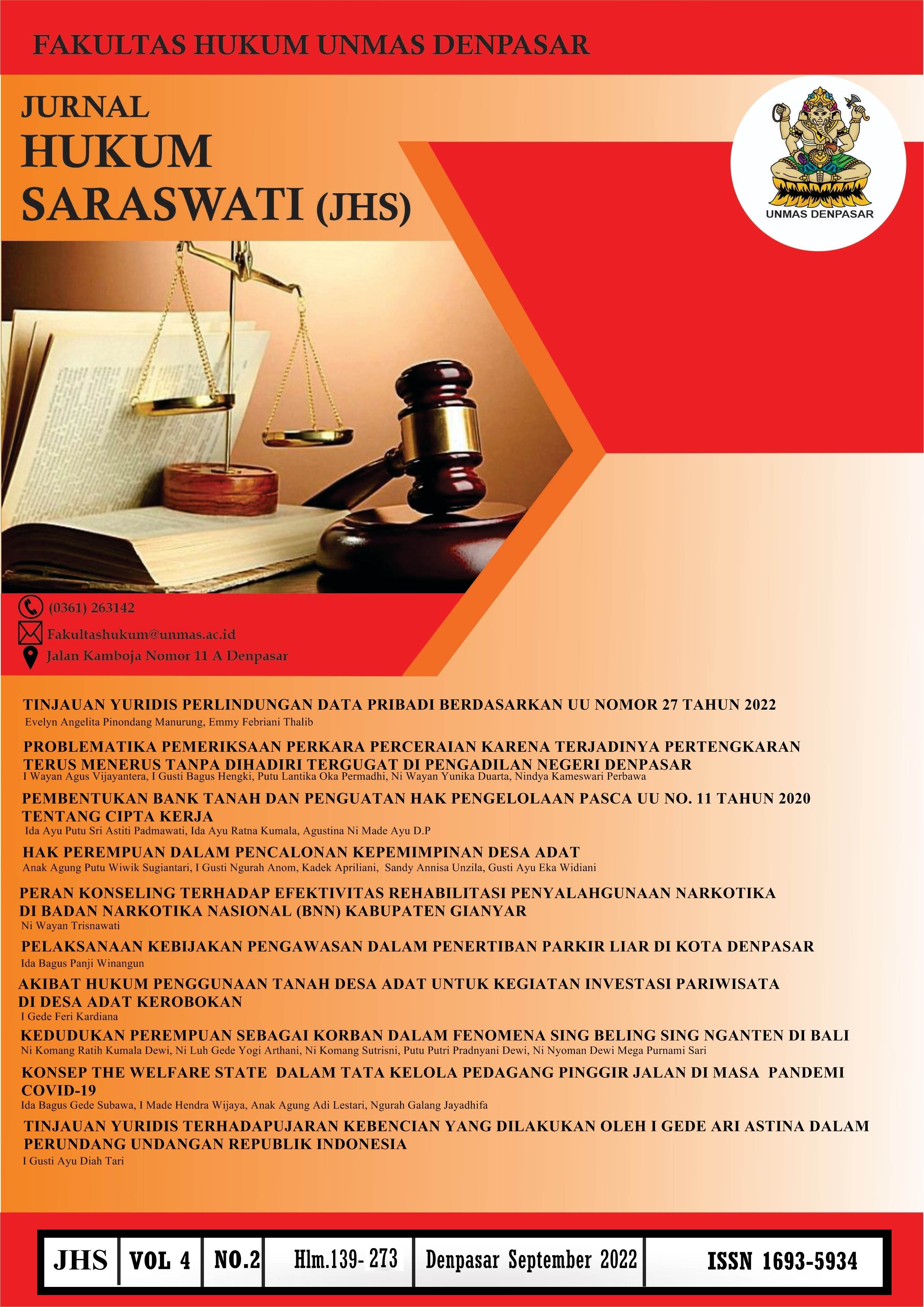 					View Vol. 4 No. 2 (2022): Jurnal Hukum Saraswati
				