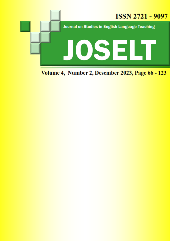 					View Vol. 4 No. 2 (2023): JOSELT (Journal on Studies in English Language Teaching)
				