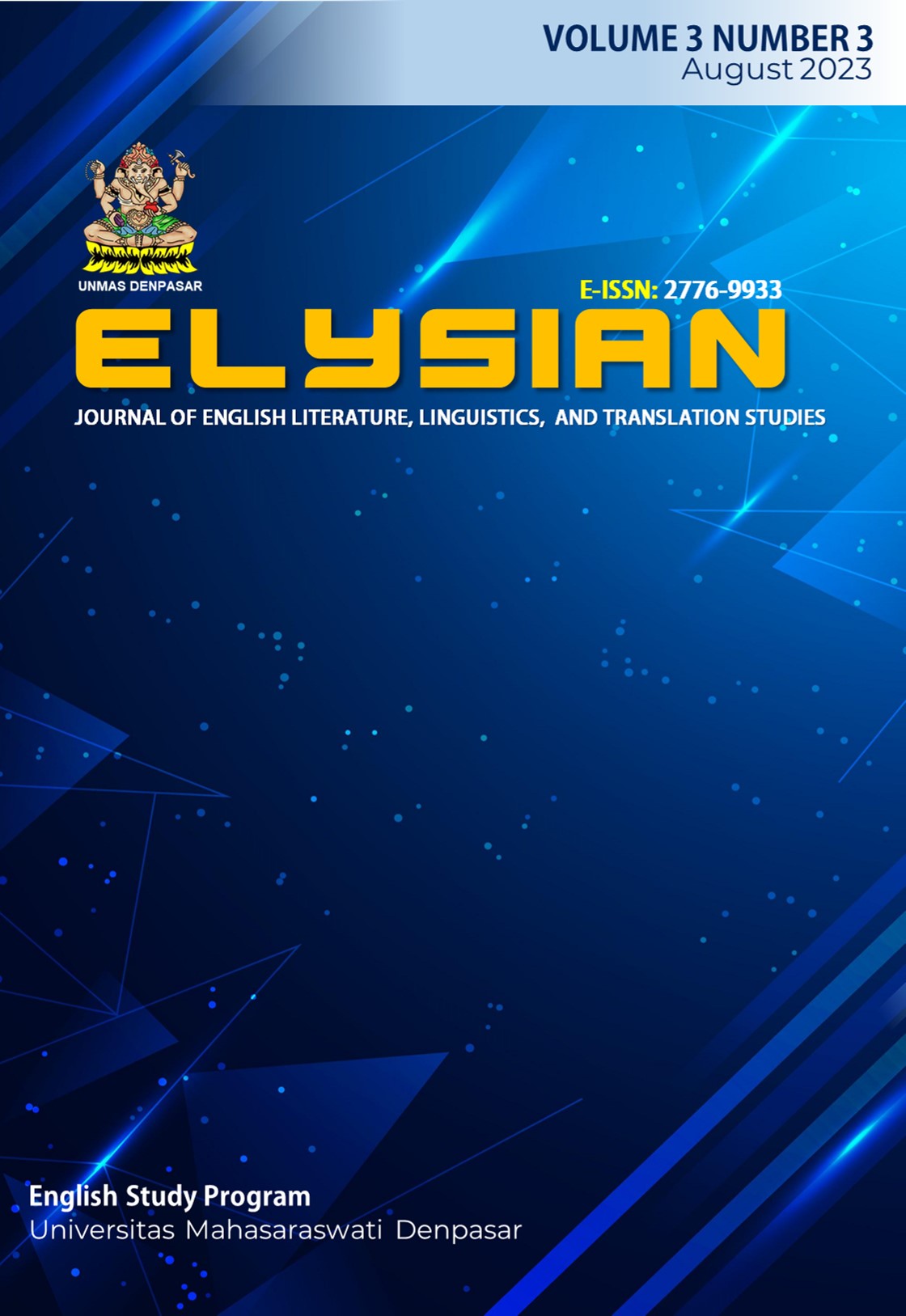 					View Vol. 3 No. 3 (2023): Elysian Journal: English Literature, Linguistics, and Translation Studies
				