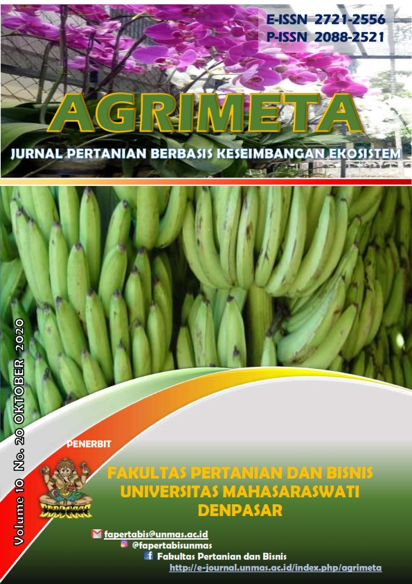 					View Vol. 10 No. 20 (2020): Agrimeta: Jurnal Pertanian Berbasis Keseimbangan Ekosistem
				