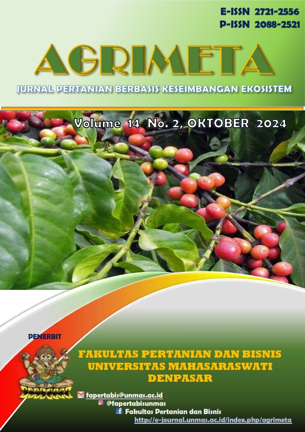 					View Vol. 14 No. 2 (2024): Agrimeta: Jurnal Pertanian Berbasis Keseimbangan Ekosistem
				