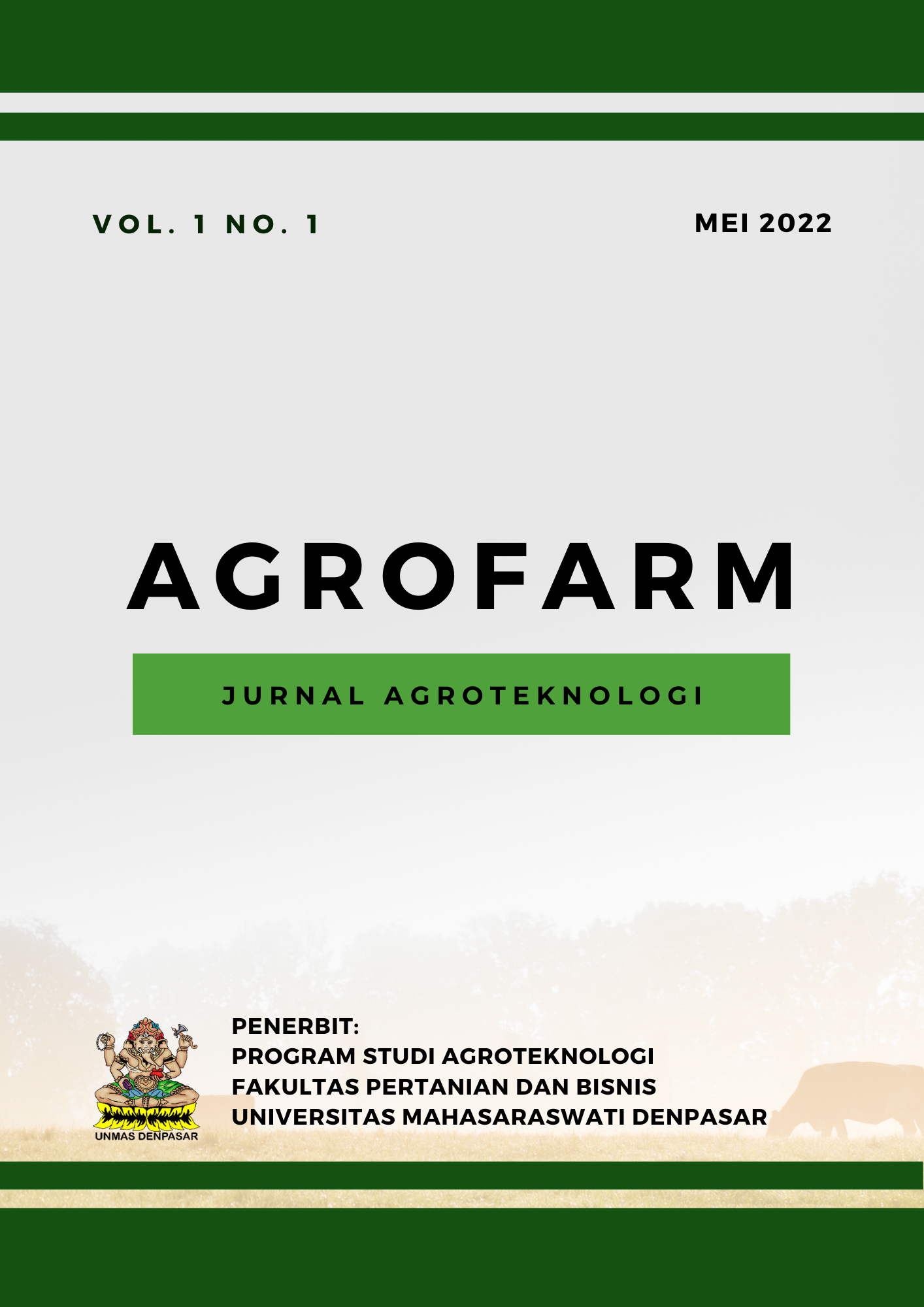 					View Vol. 1 No. 01 (2022): Agrofarm: Jurnal Agroteknologi
				