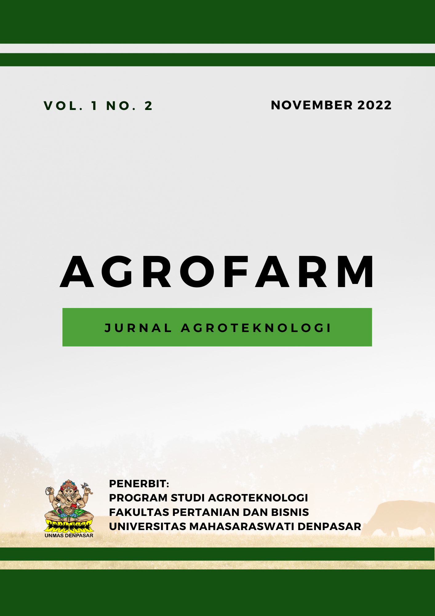 					View Vol. 1 No. 02 (2022): Agrofarm: Jurnal Agroteknologi
				