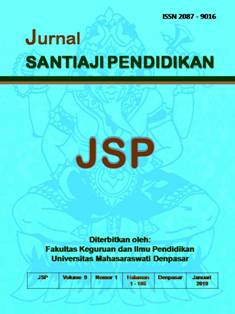 					View Vol. 9 No. 1 (2019): Jurnal Santiaji Pendidikan (JSP)
				