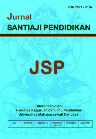					View Vol. 4 No. 2 (2014): Jurnal Santiaji Pendidikan (JSP)
				