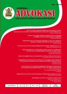 					View Vol. 8 No. 1 (2018): Jurnal Advokasi
				