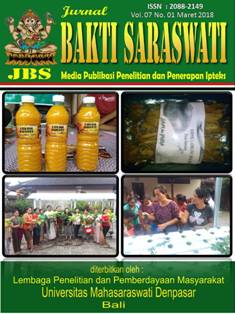 					View Vol. 7 No. 1 (2018): Jurnal Bakti Saraswati (JBS) : Media Publikasi Penelitian dan Penerapan Ipteks
				