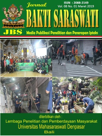 					View Vol. 8 No. 1 (2019): Jurnal Bakti Saraswati (JBS): Media Publikasi Penelitian dan Penerapan IPTEKS
				